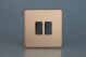 XDY71S.BC Varilight 2 Gang Comprising of 1 Intermediate (3 Way) and 1 Standard (1 or 2 Way) 10 Amp Switch Urban Screwless Brushed Copper Finish With Iridium Black Switches