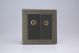 XDYG88SBS.AB Varilight 2 Gang Comprising of Black Co-axial TV and Satellite TV Socket Urban Screwless Antique (Brushed) Brass Finish