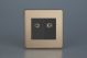 XDYG88SBS.BC [XDYG2S.BC + D8B + D8SB] Varilight 2 Gang Comprising of Black Co-axial TV and Satellite TV Socket Urban Screwless Brushed Copper Finish