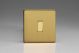 XEB1S Varilight Euro Fixed Range 1 Gang 10 Amp Rocker Switch European Screwless Brushed Brass Effect Finish