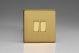 XEB2S Varilight Euro Fixed Range 2 Gang 10 Amp Rocker Switch European Screwless Brushed Brass Effect Finish