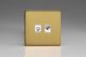 XEBRJ12.45S Varilight Euro Fixed 2 Gang RJ45 CAT 5e and RJ12 Socket European Screwless Brushed Brass Effect Finish