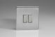 XES2S Varilight Euro Fixed Range 2 Gang 10 Amp Rocker Switch European Screwless Brushed Steel Finish