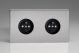 XES44FB Varilight Euro Fixed Range 2 Gang 16 Amp Euro (Pin Earth) Flush Design Socket European Screwless Brushed Steel Finish