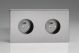 XES44FG Varilight Euro Fixed Range 2 Gang 16 Amp Euro (Pin Earth) Flush Design Socket European Screwless Brushed Steel Finish