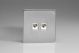 XESRJ45.45S Varilight Euro Fixed 2 Gang RJ45 CAT 5e Sockets European Screwless Brushed Steel Finish