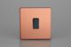 XEY1S.BC Varilight Euro Fixed Range 1 Gang 10 Amp Rocker Switch European Screwless Brushed Copper Effect Finish