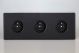 XEY444FB.MB Varilight Euro Fixed Range 3 Gang 16 Amp Euro (Pin Earth) Flush Design Socket European Screwless Matt Black Effect Finish