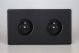 XEY44FB.MB Varilight Euro Fixed Range 2 Gang 16 Amp Euro (Pin Earth) Flush Design Socket European Screwless Matt Black Effect Finish