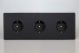 XEY555FB.MB Varilight Euro Fixed Range 3 Gang 16 Amp Schuko Earth Flush Design Socket European Screwless Matt Black Effect Finish