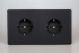 XEY55FB.MB Varilight Euro Fixed Range 2 Gang 16 Amp Schuko Earth Flush Design Socket European Screwless Matt Black Effect Finish