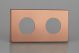 XEYG2S.BC Varilight European VariGrid Double faceplate with a 2 hole cut-out in Brushed Copper