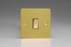 XFB20D Varilight 1 Gang 20 Amp Double Pole Switch Ultra Flat Brushed Brass Effect Finish With Polished Brass Switch