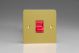 XFB45S Varilight 45 Amp Double Pole Cooker Switch Ultra Flat Brushed Brass Effect Finish With Red Switch