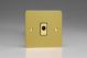 XFBFOD Varilight Flex Outlet 16 Amp with Cable Clamp Ultra Flat Brushed Brass Effect Finish With Polished Brass Flex Outlet