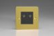 XFBG88B [XFBG2 + 2x D8B] Varilight 2 Gang Black Co-axial TV Socket Ultra Flat Brushed Brass Effect Finish