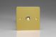 XFBP1 Varilight 1 Gang 6 Amp Push-on/off Impulse Switch Ultra Flat Brushed Brass Effect Finish With Polished Brass Button