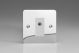 XFCG8ISOW [XFCG1 + D8ISOW] Varilight 1 Gang White Isolated Co-axial TV Socket Ultra Flat Polished Chrome Coated