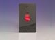 XFI45N Varilight 45 Amp Double Pole Vertical Cooker Switch with Neon Ultra Flat Iridium Black (Gloss) Effect Finish With Red Switch