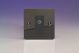 XFIG8ISOB [XFIG1 + D8ISOB] Varilight 1 Gang Black Isolated Co-axial TV Socket Ultra Flat Iridium Black (Gloss) Effect Finish