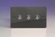 XFIP3 Varilight 3 Gang 6 Amp Push-on/off Impulse Switch Ultra Flat Iridium Black (Gloss) Effect Finish With Iridium Black Buttons
