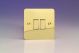 XFV71D Varilight 2 Gang Comprising of 1 Intermediate (3 Way) and 1 Standard (1 or 2 Way) 10 Amp Switch Ultra Flat Polished Brass Coated With Polished Brass Switches