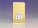 XFVSSW Varilight White Dual Voltage 240V/115V IP41 Shaver Socket Ultra Flat Polished Brass Coated With White Socket