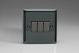XI3D Varilight 3 Gang 10 Amp Switch Classic Iridium Black (Gloss) Effect Finish with Iridium Black Switches
