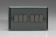 XI96D Varilight 6 Gang 10 Amp Switch Classic Iridium Black (Gloss) Effect Finish with Iridium Black Switches