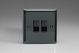 XIR2B Varilight 2 Gang 10 Amp 2 Way & Off Retractive Switch Classic Iridium Black (Gloss) Effect Finish with Black Switches