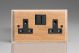 XLK5B-S2W 2 Gang 13 Amp Double Pole Switched Socket Kilnwood Classic Wood Limed Oak with Black Switch