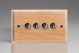 XLKT9BN-S2W 4 Gang 10 Amp Toggle Switch Kilnwood Classic Wood Limed Oak with Iridium Toggles