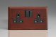 XM5B-S2W 2 Gang 13 Amp Double Pole Switched Socket Kilnwood Classic Wood Mahogany with Black Switch