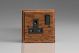 XMO4B-S2W 1 Gang 13 Amp Double Pole Switched Socket Kilnwood Classic Wood Medium Oak with Black Switch