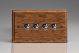 XMOT9BN-S2W 4 Gang 10 Amp Toggle Switch Kilnwood Classic Wood Medium Oak with Iridium Toggles