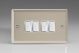 XN9W Varilight 4 Gang 10 Amp Switch Classic Satin Chrome Effect Finish with White Switches