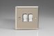 XNR2D Varilight 2 Gang 10 Amp 2 Way & Off Retractive Switch Classic Satin Chrome Effect Finish with Polished Chrome Switches