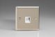 XNTSW Varilight 1 Gang White Telephone Slave Socket Classic Satin Chrome Effect Finish