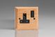 XO4B-S2W 1 Gang 13 Amp Double Pole Switched Socket Kilnwood Classic Wood Light Oak with Black Switch