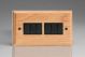 XO96B-S2W 6 Gang 10 Amp Switch Kilnwood Classic Wood Light Oak with Black Switch