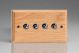 XOT9BN-S2W 4 Gang 10 Amp Toggle Switch Kilnwood Classic Wood Light Oak with Iridium Toggles
