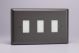 XPPGY3 Varilight 3 Gang Power Grid Faceplate Including Power Grid Frame Classic Graphite 21 Effect Finish