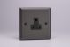 XPRP5AB Varilight 1 Gang 5 Amp Black Round Pin Socket 0-1150 Watts Classic Graphite 21 Effect Finish with Black Socket