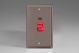 XR45N Varilight 45 Amp Double Pole Vertical Cooker Switch with Neon Classic Pewter Effect Finish with Red Switch
