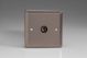 XR8ISOB Varilight 1 Gang Black Isolated Co-axial TV Socket Classic Pewter Effect Finish