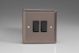 XRBP2B Varilight 2 Gang 10 Amp Push-to-make, Bell Push, Retractive Switch Classic Pewter Effect Finish with Black Switches