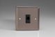 XRFOB Varilight Flex Outlet 16 Amp with Cable Clamp Classic Pewter Effect Finish with Black Flex Outlet