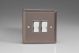 XRR2D Varilight 2 Gang 10 Amp 2 Way & Off Retractive Switch Classic Pewter Effect Finish with Polished Chrome Switches