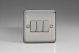 XS3D Varilight 3 Gang 10 Amp Switch Classic Matt Chrome Finish (Brushed Steel Effect) with Brushed Steel Switches