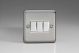 XS3W Varilight 3 Gang 10 Amp Switch Classic Matt Chrome Finish (Brushed Steel Effect) with White Switches